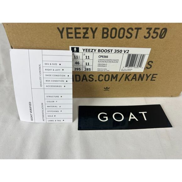 Adidas Yeezy Boost 350 V2 Low Cream White / Triple White Size 11.5 CP9366 w/ Box main image 7